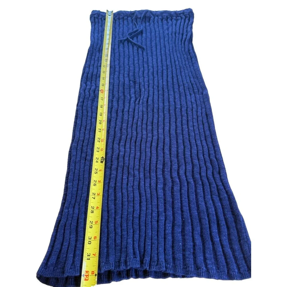 FREE PEOPLE Beach Navy Blue Ribbed Knit Women Sz S Skirt Midi Coastal NWOT